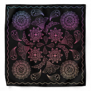 Henna Design Black & Ombre Motif Bandana [21]