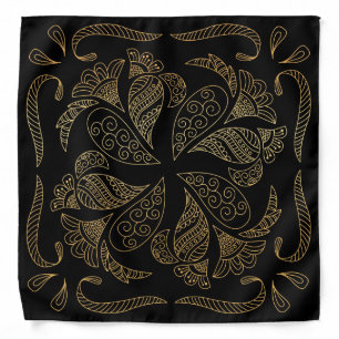 Henna Design Black & Ombre Motif Bandana [22]
