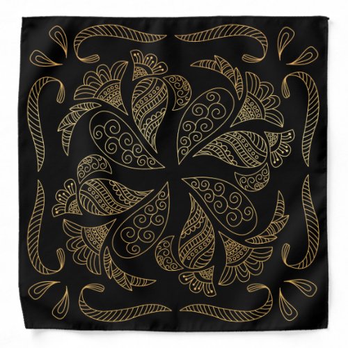 Henna Design Black  Ombre Motif Bandana 22