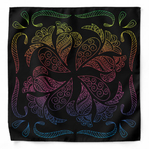 Henna Design Black & Ombre Motif Bandana [22]
