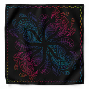 Henna Design Black & Ombre Motif Bandana [23]