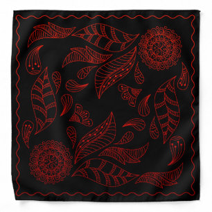 Henna Design Black & Orange Motif Bandana [24]