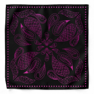 Henna Design Black & Pink Motif Bandana [31]