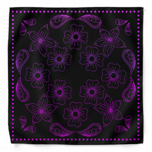 Henna Design Black & Purple Motif Bandana [33]