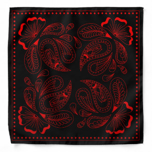 Henna Design Black & Red Motif Bandana [28]