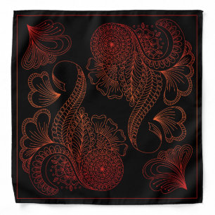 Henna Design Black & Red Motif Bandana [34]