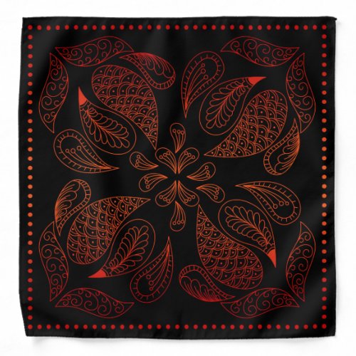 Henna Design Black  Reddish Motif Bandana 31