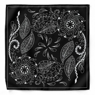 Henna Design Black & White Bandana [13]