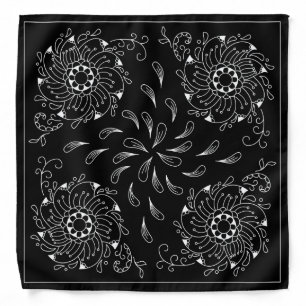 Henna Design Black & White Bandana [14]