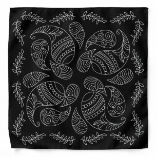 Henna Design Black & White Bandana [15]