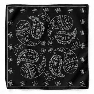 Henna Design Black & White Bandana [16]