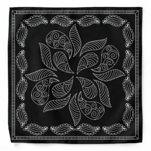 Henna Design Black & White Bandana [17]