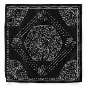Henna Design Black & White Bandana [19]