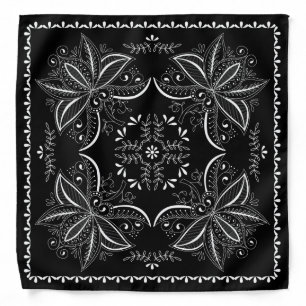 Henna Design Black & White Bandana [2]
