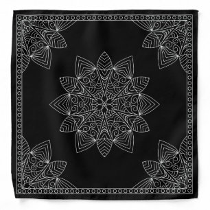 Henna Design Black & White Bandana [20]