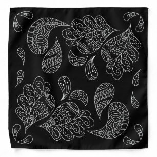 Henna Design Black & White Bandana [27]