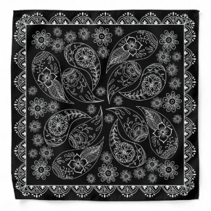Henna Design Black & White Bandana [3]