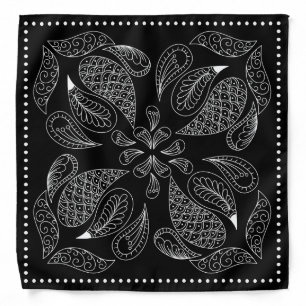 Henna Design Black & White Bandana [31]