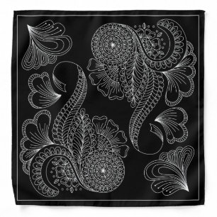 Henna Design Black & White Bandana [34]