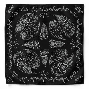 Henna Design Black & White Bandana [4]