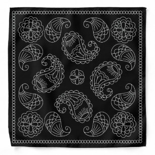 Henna Design Black & White Bandana [7]