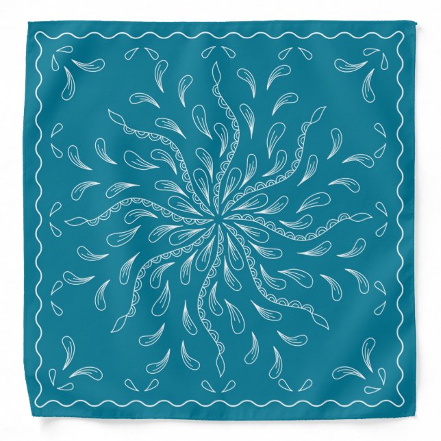 Henna Design Blue Lagoon Bandana [12] (Front)