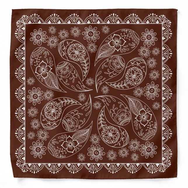 Henna Design Brown Bandana [3] (Front)