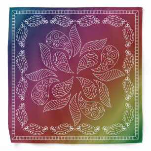 Henna Design Dark Rainbow Bandana [17]