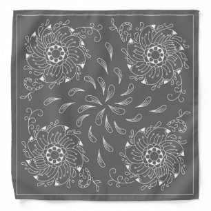 Henna Design Dove Gray Bandana [14]