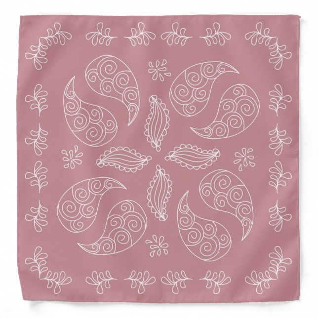 Henna Design Dusty Rose Bandana [5] (Front)