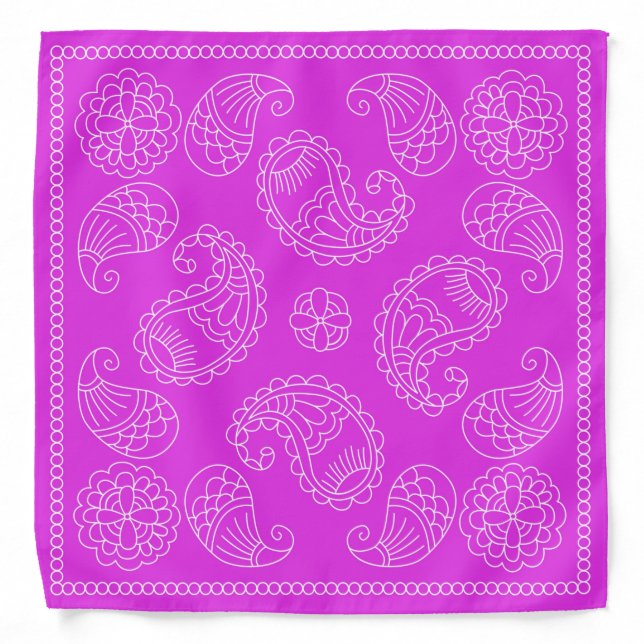 Henna Design Fuchsia Bandana [7] (Front)