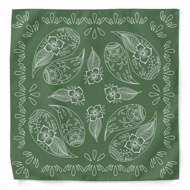 Henna Design Garden Green Bandana [4] (Front)