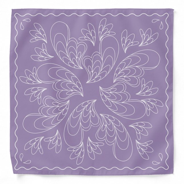 Henna Design Lavender Bandana [11] (Front)