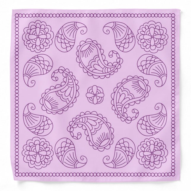 Henna Design Light Pink Bandana [7] (Front)