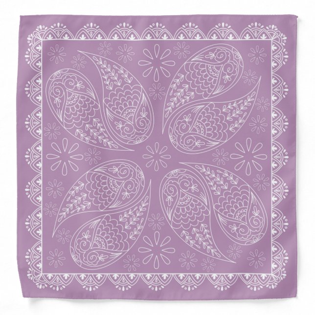 Henna Design Light Violet Bandana [6] (Front)