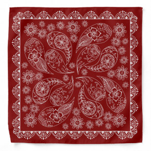 Henna Design Maroon Bandana [3]