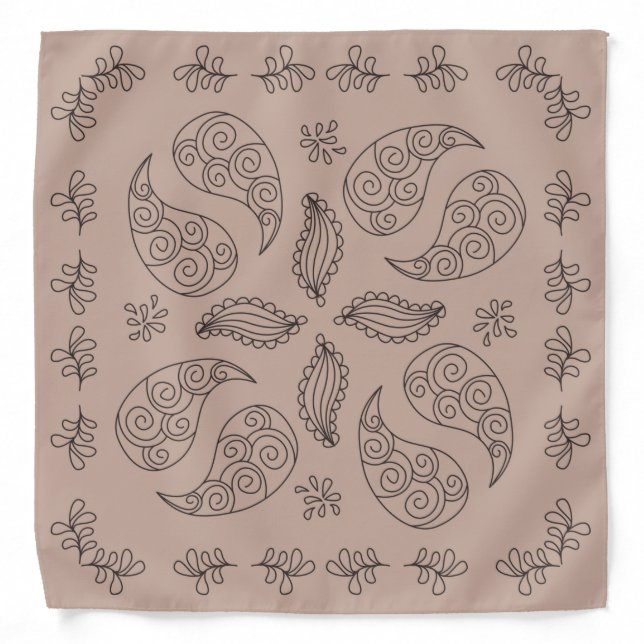 Henna Design Mauve Bandana [5] (Front)
