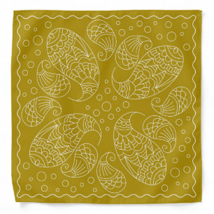 Henna Design Mustard Bandana [8]