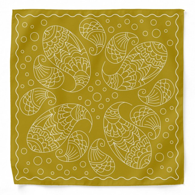 Henna Design Mustard Bandana [8] (Front)