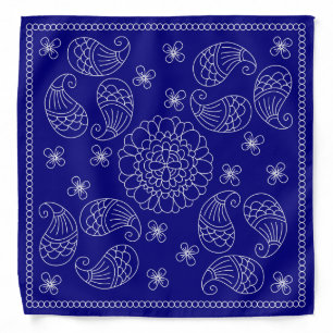 Henna Design Navy Blue Bandana [9]