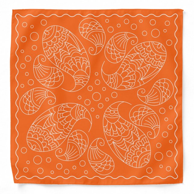 Henna Design Orange Bandana [8] (Front)