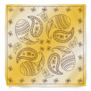 Henna Design Orange Ombre Bandana [16]