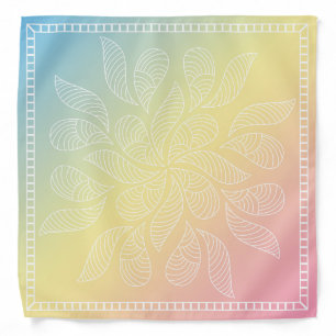 Henna Design Pastel Blue-Yellow-Pink Bandana [18]