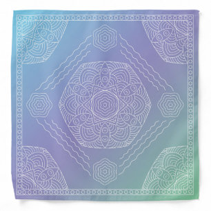 Henna Design Pastel Green-Purple-Blue Bandana [19]