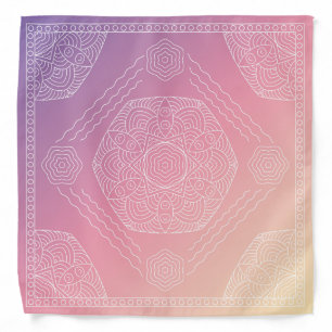 Henna Design Pastel Purple-Pink Bandana [19]