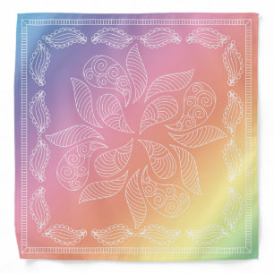 Henna Design Pastel Rainbow Bandana [17]