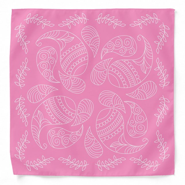 Henna Design Persian Pink Bandana [15] (Front)