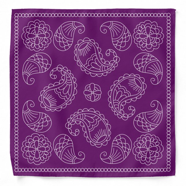 Henna Design Purple Bandana [7] (Front)