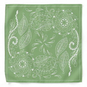Henna Design Sage Green Bandana [13]