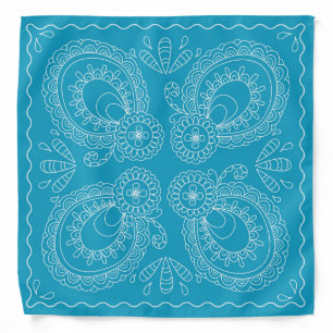Henna Design Serene Blue Bandana [10]